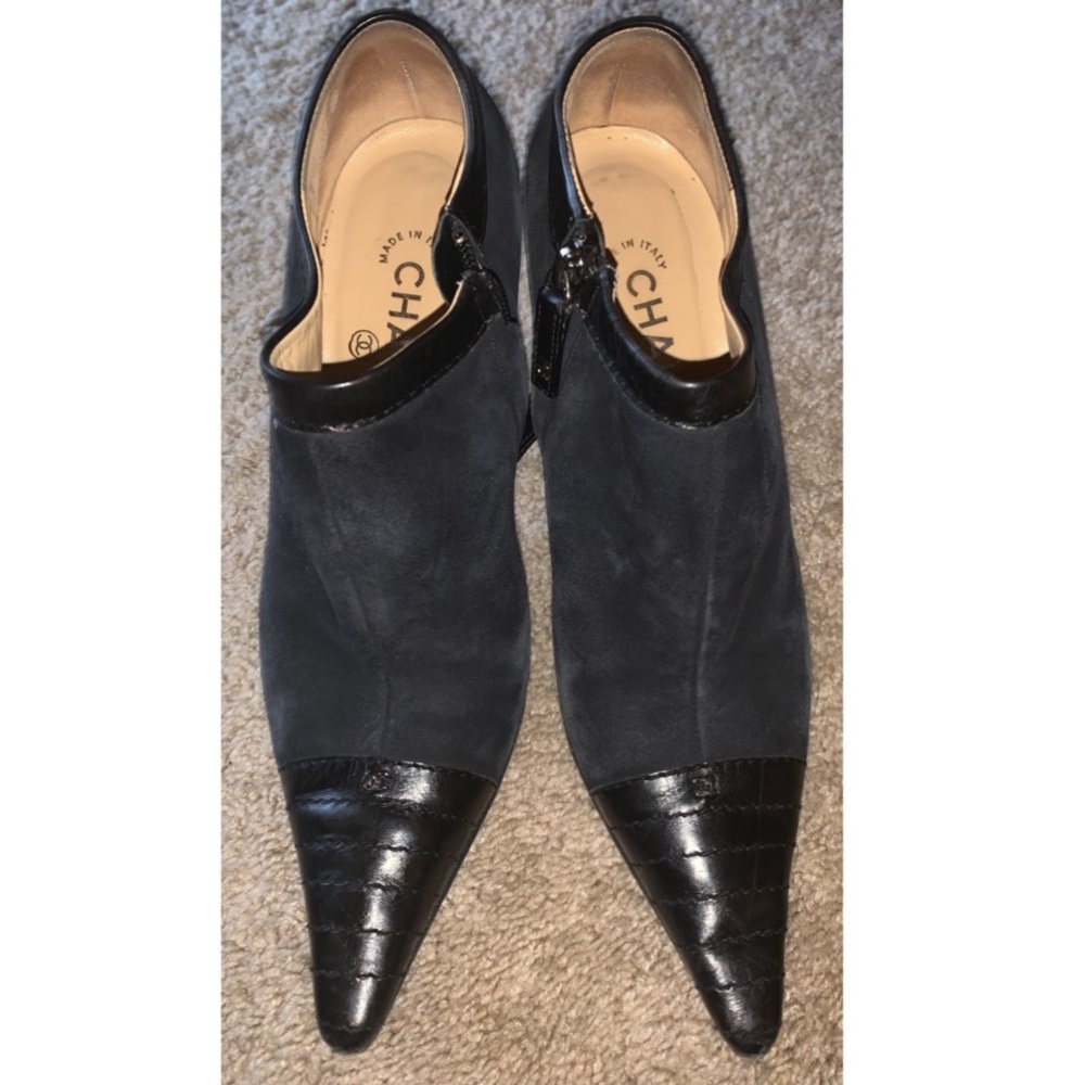 CHANEL❤️SOLD suede leather booties 38EUR 7.5 US